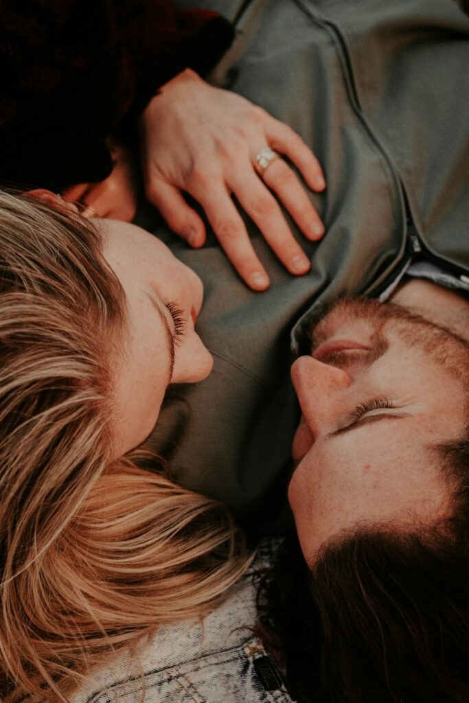 couple laughing together